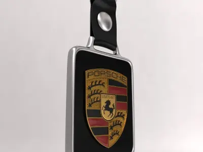 Porsche  car logo keychain 3d model  3D model