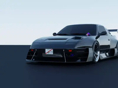 Nissan 240sx Tuned Suspension Rigged 3D model