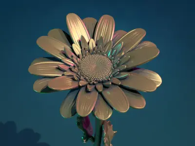 Daisy Gerbera sculpture 3D print model