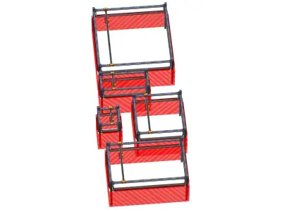 isometrical scaffolding ALL section Low-poly 3D model