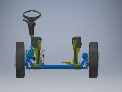 front suspension and steering 3D model