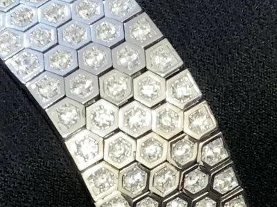  Luxury Hexagon Gold Bracelet with Diamonds 3D print model