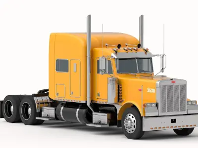 Detailed Peterbilt 379 with interior 3D model
