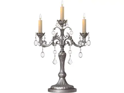 Silver classic tabletop candelabra Candle Holder candlestick  3D model