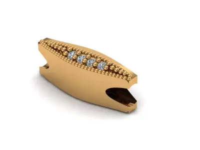 Jewelry gold ring with diamonds 3D print model