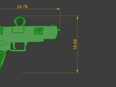 Pistol Pendant Gold Silver Platinum Luxury Jewelry 3D print model