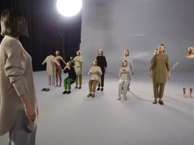 Modular Character - Asian Casual Woman - FF2 Low-poly 3D model