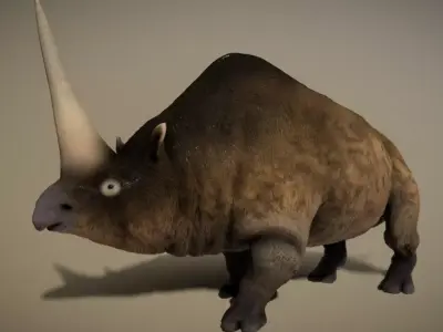 Elasmotherium  Low-poly 3D model