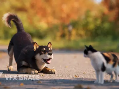 Four-Eyed Dog Animated VFX Grace 3D model