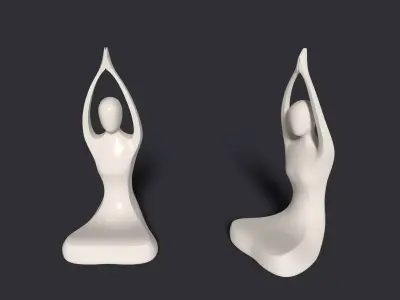Abstract Meditation Figurine V4 Low-poly 3D model