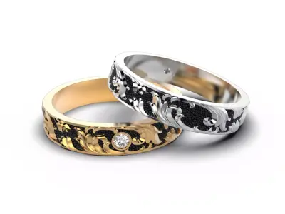 Gemstone ring Golden Ratio R57 all sizes 3D print model