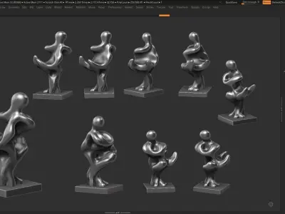 Modern Abstract Decorative sculpture 3d print model 137 3D print model