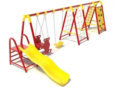 Childern s Swingset With Climbing Area 3D model