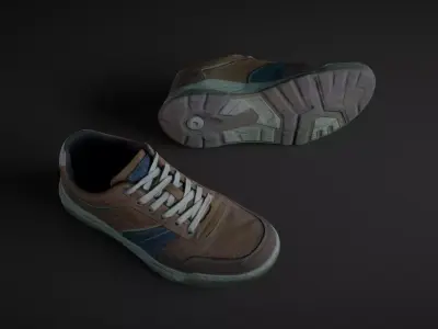 Pair of Sneakers Low-poly 3D model