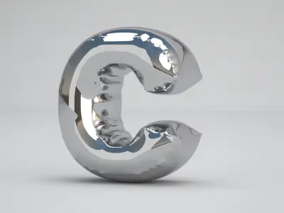 C Balloon Silver 3D model