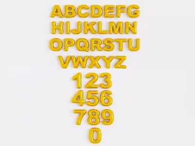 Balloons Alphabet and Numbers 3D model