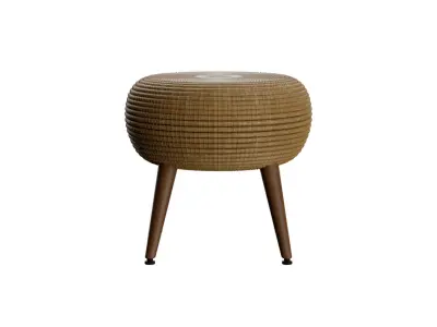 Rattan Ottoman 3D model