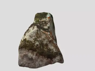 High Precision Moss Covered Rock  3D AssetKit PBR Low-poly  3D model