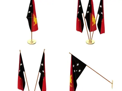 Papua New Guinea Flag Pack 3D model
