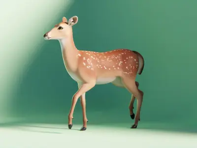 Deer stylized Low-poly 3D model
