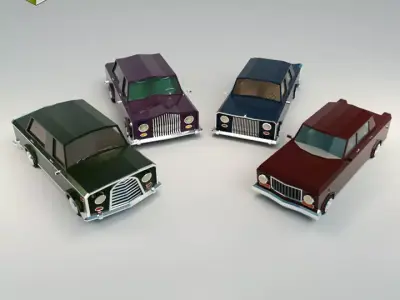 Low Poly Sedan Car Pack 02