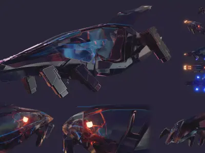 Sci Fi Hover Bike Low-poly 3D model