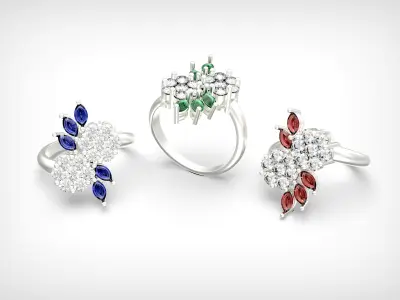 flower ring invisible setting 3D print model