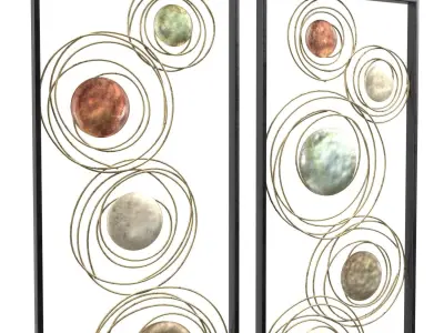 Kronos 2 Piece Circle Wall Art PBR 3D model