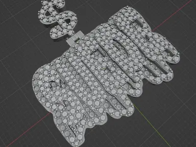 Pendant Suede with Bail dollar symbol Free 3D print model