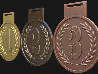 Award Medal 1-2-3 3D print model