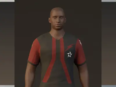 Football Player game ready character Low-poly 3D model purchase