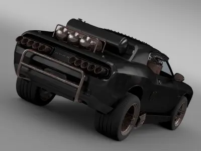 Mad Max Fight Interceptor Dodge Challenger 2015 3D model