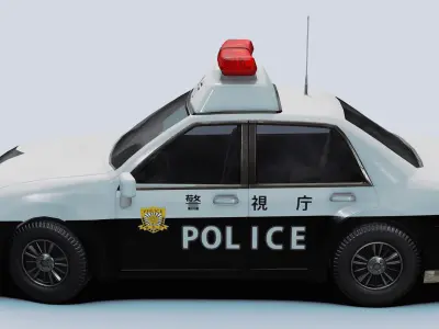 Japanese Police Vehicle Low-poly 3D model
