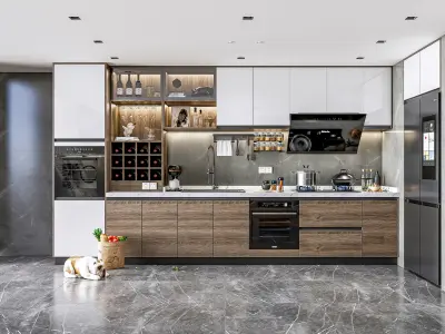 Kitchen Modern interior  0056 3D model