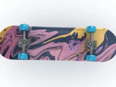 Classic Skateboard Mockup 3D model