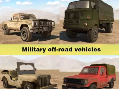 military off-road vehicles 3D Model Pack