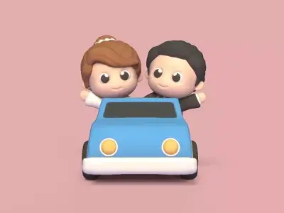 Bride Groom Car 3D print model