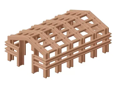Plastic Exquisite Building Frame Toy 3D model