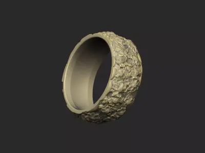 Sakura branches ring design petal luxury royal organic 3D print model