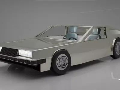 Delorean car from back to future 3D model