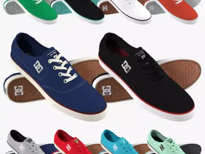 DC Shoes - Flash TX - 10 Colors Low-poly 3D model