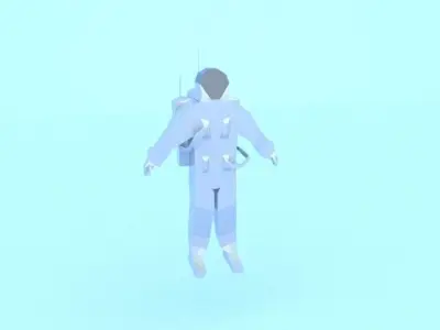 Low poly astronaut in spacesuit Free low-poly 3D model