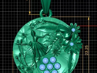 Enchanted Fairy Garden Pendant 3D Printable Model 3D print model