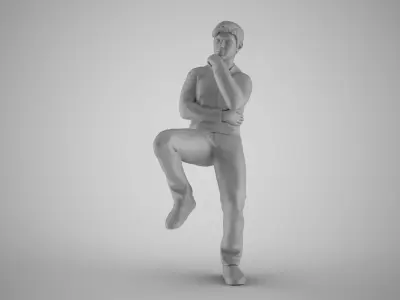 Thoughtful Man Sitting 3D print model