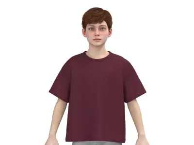 Kids male tshirt 3D model