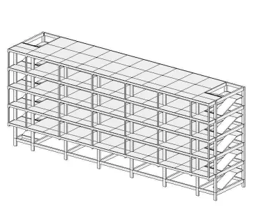Building Structure Basic Model Revit Structure-Robot Structure 3D model