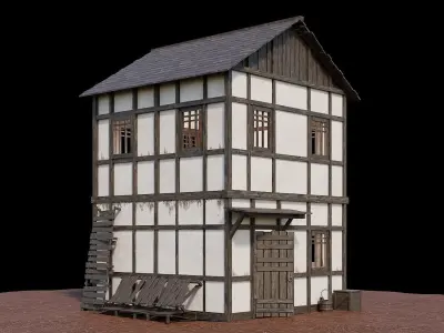Medieval Village Asset 19- 4K Textures Game Ready Low-poly 3D model