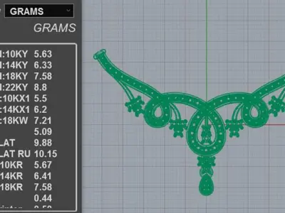 Royal Crown Diamond Necklace 3D print model