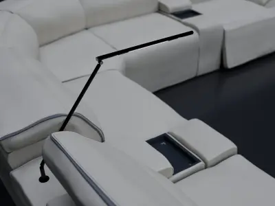 White Leather Luxury Livingroom 3D model