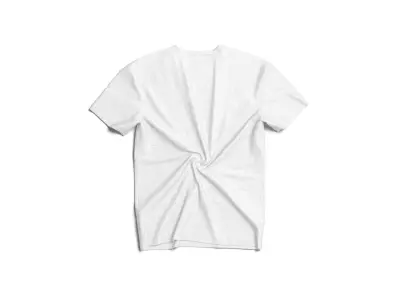 Flat Lay T-shirt front and back - twisted casual tshirt Low-poly 3D model